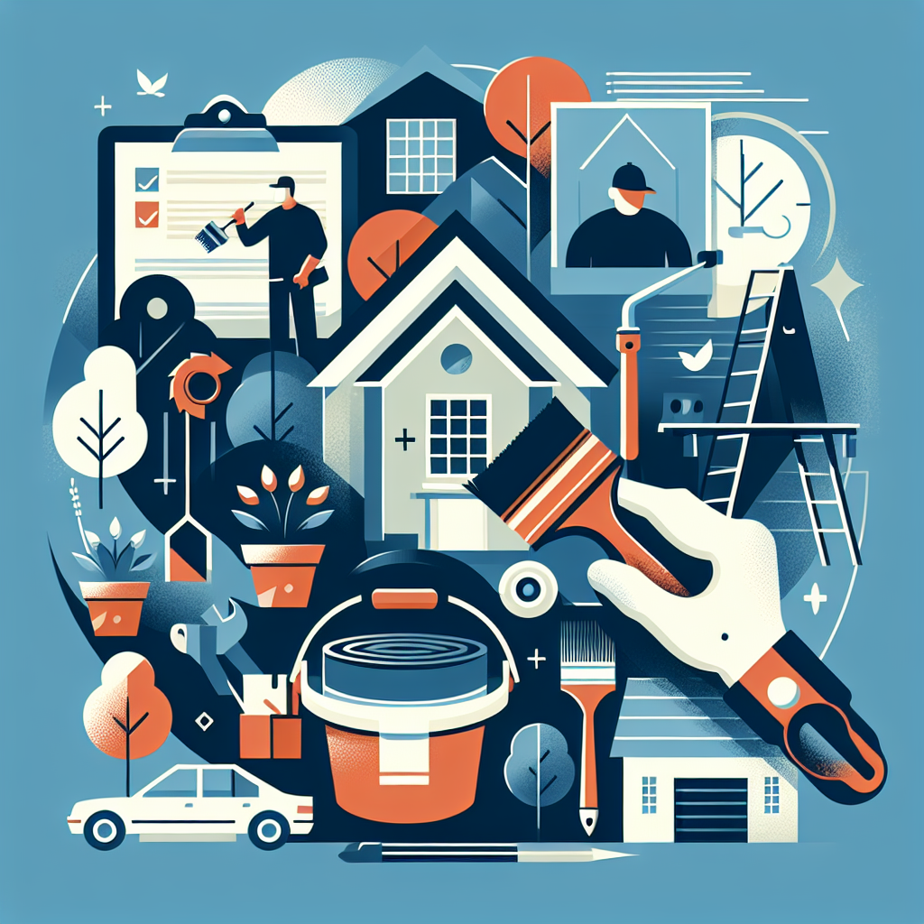 Create a clean, professional flat-style illustration that caters to a topic on 'The Hidden Opportunity in Property Management Companies'. The design should invoke interest among service business owners including those who run painting, landscaping, roofing, and handyman services. Make sure the design aesthetics are modern and minimal, built on a vector-based platform using bold colors and simple shapes. The image shouldn't contain any text or logos, and strictly no brand names, representing an effective visual summary of the said topic.
