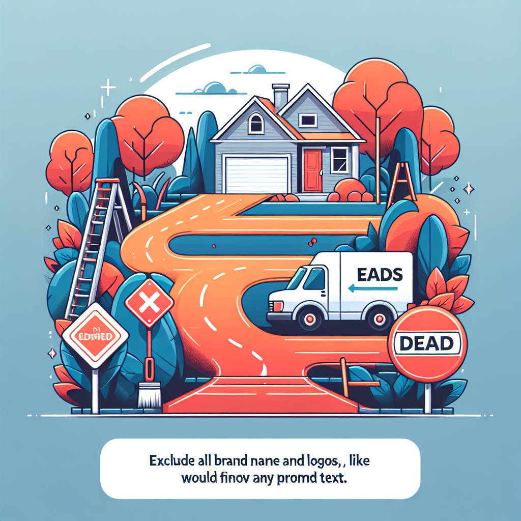 An elegant and tidy flat-style image illustrating a concept of a customer's journey with dead ends. The scene should be something that service business owners like painters, landscapers, roofers, and handymen would find relevant and attractive. The design is modern and minimalistic with sharp, clean lines, drawn in a vector style. It includes bold, vibrant colors and simplistic shapes, devoid of any text. Exclude all brand names and logos from the composition. Ensure the image does not display the requested prompt text.
